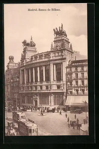 AK Madrid, Banco de Bilbao, Strassenbahn