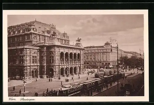 AK Wien, Staatsoper mit Strassenbahn