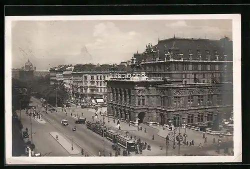 AK Wien, Opernring mit Strassenbahn