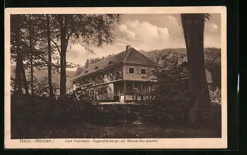 AK Hann.-Münden, Carl Fuhrmann - Jugendherberge am Wasserübungsplatz