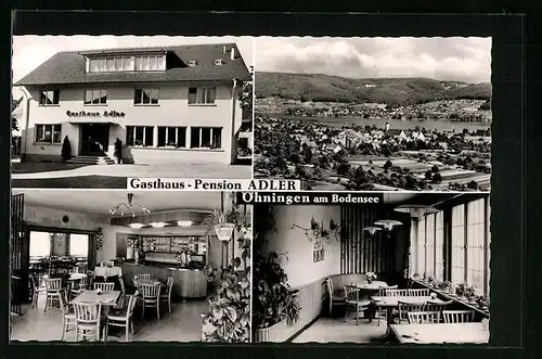 AK Öhningen /Bodensee, Gasthaus-Pension Adler, Ortsansicht aus der Vogelschau