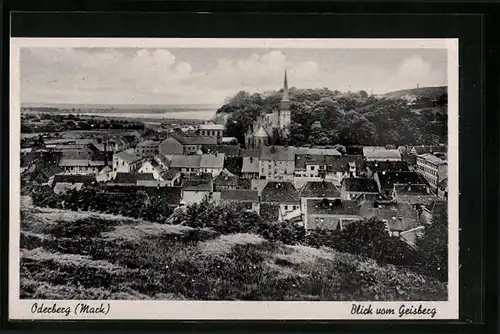 AK Oderberg /Mark, Blick vom Geisberg auf den Ort