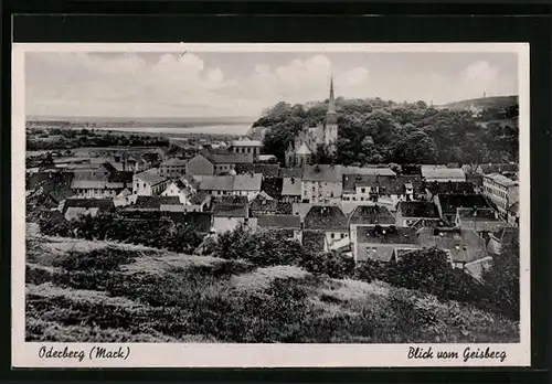 AK Oderberg /Mark, Blick vom Geisberg auf den Ort