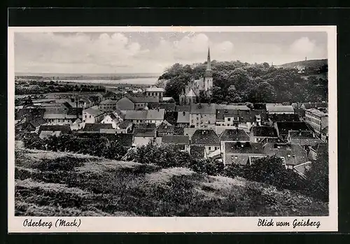 AK Oderberg /Mark, Blick vom Geisberg auf den Ort