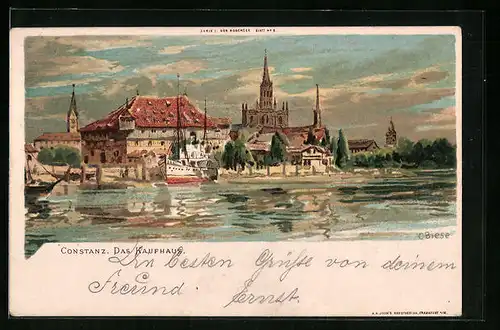 Künstler-AK Carl Biese: Konstanz, Das Kaufhaus