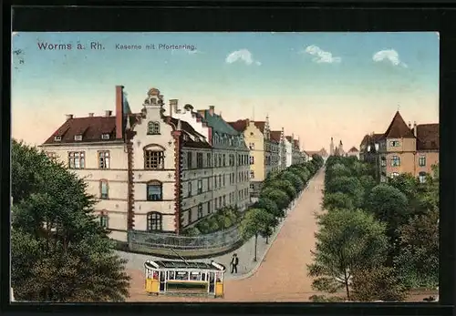 AK Worms a. Rh., Kaserne mit Pfortenring