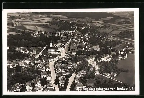 AK Stockach i. B., Fliegeraufnahme des Ortes