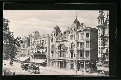 AK Amsterdam, Rembrandtsplein met Tram, Strassenbahn