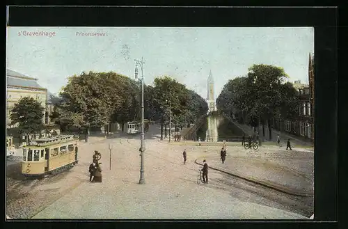 AK `s Gravenhage, Princessenwal, Strassenbahn