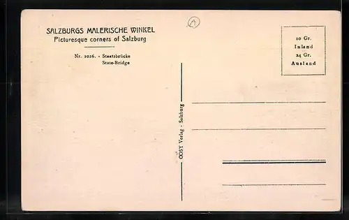 AK Salzburg, Staatsbrücke mit Strassenbahn