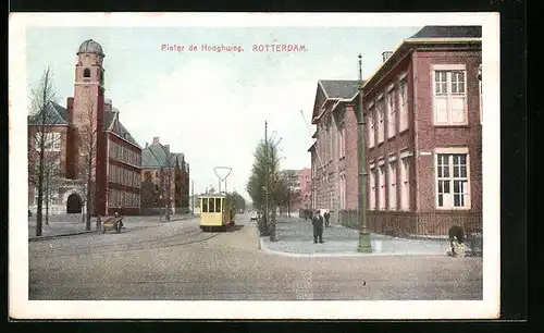 AK Rotterdam, Pieter de Hooghweg, Strassenbahn