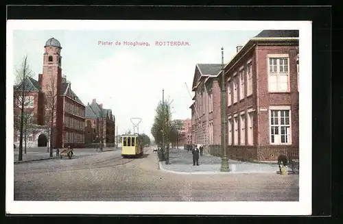 AK Rotterdam, Pieter de Hooghweg, Strassenbahn