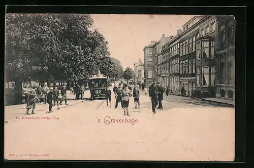 AK s`Gravenhage, De Bezuidenhoutsche Weg, Strassenbahn