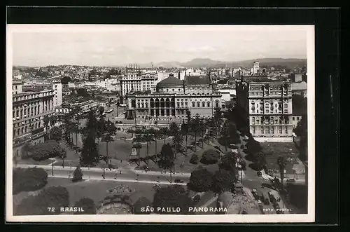 AK Sao Paulo, Platz, Strassen und Gebäude der Innenstadt