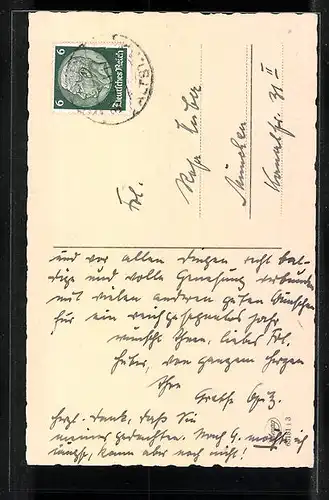 AK Schmutziger Schornsteinfeger mit Schwein