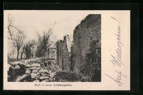 AK Blick in einen Schützengraben