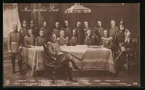 AK Kaiser Wilhelm und seine Heerführer am Tisch
