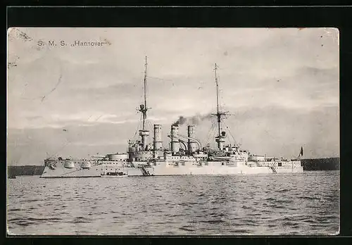 AK Kriegsschiff SMS Hannover aus der Ferne