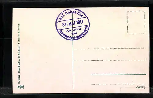 AK Dampfer Prinzessin Heinrich in Flaggengala auf der Nordsee