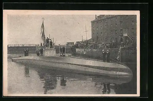 AK Deutsches U-Boot UC5 von Grossbritannien beschlagnahmt