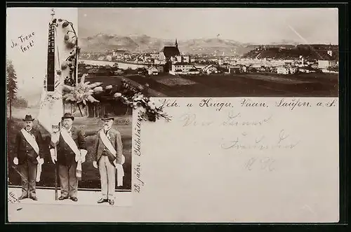 AK Laufen a. S., 25 jähriges Jubiläum des Veteranen- und Krieger Vereins, Ortsansicht