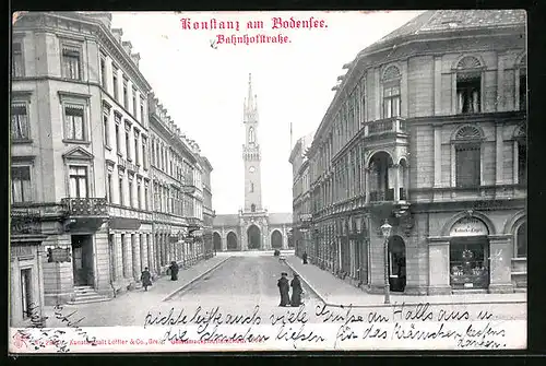 AK Konstanz /Bodensee, Blick in die Bahnhofstrasse