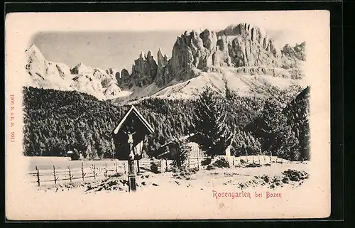 AK Rosengarten bei Bozen, Bergpanorama im Winter