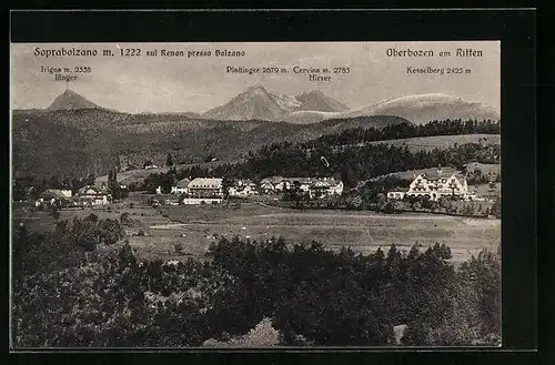 AK Oberbozen, Blick auf Hinger, Hirzer und Kesselberg