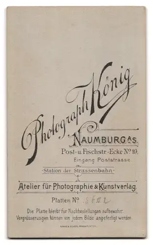 Fotografie Carl König, Naumburg a. S., Post- u. Fischstr.-Ecke 19 Eingang Poststr., Junge Dame im modischen Kleid