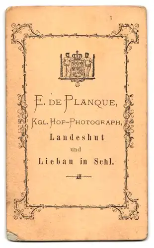 Fotografie E. de Planque, Landeshut, Bürgerliche Dame mit aufgestütztem Kopf