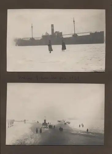 Fotoalbum 65 Fotografien, Ansicht Esslingen, Nellingen, Kriegszerstörung nach Fliegerangriff, Tübingen, Donautal u.a.