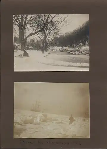 Fotoalbum 65 Fotografien, Ansicht Esslingen, Nellingen, Kriegszerstörung nach Fliegerangriff, Tübingen, Donautal u.a.