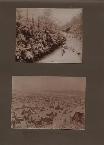 Fotoalbum 65 Fotografien, Ansicht Esslingen, Nellingen, Kriegszerstörung nach Fliegerangriff, Tübingen, Donautal u.a.