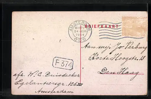 AK Amsterdam, Spui, Strassenbahn