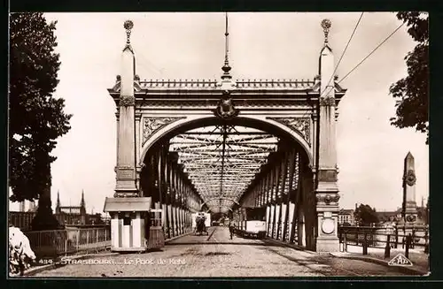 AK Strasbourg, Le Pont de Kehl, Strassenbahn