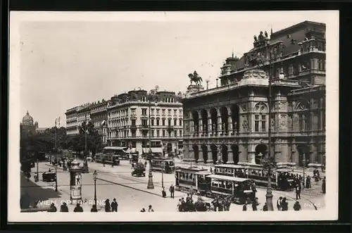 AK Wien, Strassenbahn am Opernring