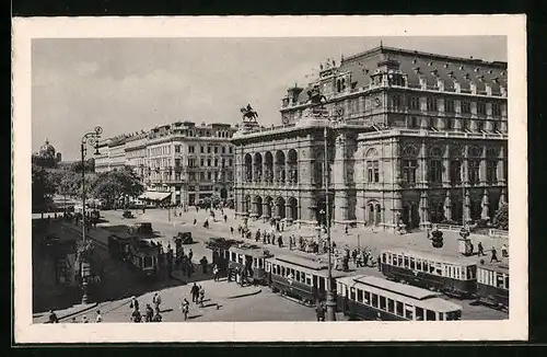 AK Wien, Strassenbahn am Opernring