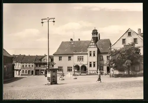 AK Landsberg /Saalkreis, Markt mit Gasthaus