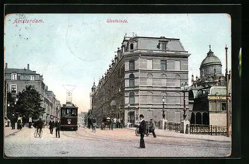 AK Amsterdam, Westeinde, Strassenbahn