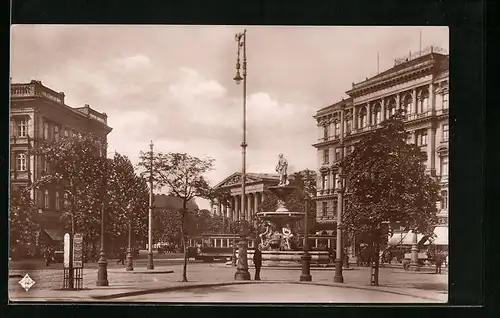 AK Budapest, Kálvin tér, Strassenbahn