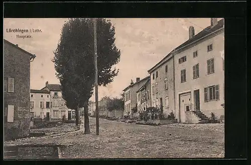 AK Lörchingen i /Lothr., Hauptstrasse mit Gasthaus