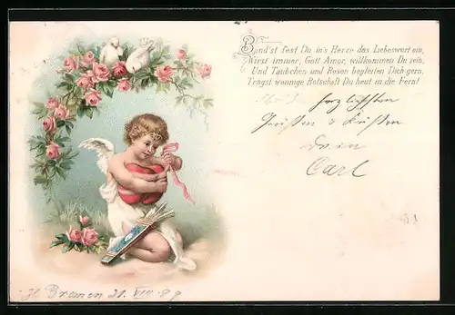 AK Amor bindet zwei Herzen aneinander