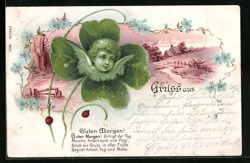 AK Engel im Kleeblatt