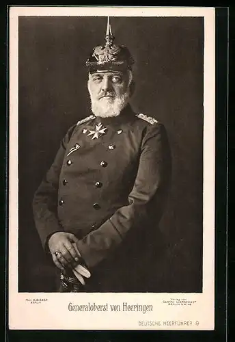 AK Generaloberst von Heeringen in Uniform mit Orden