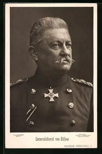 AK Generaloberst von Bülow in Uniform mit Orden