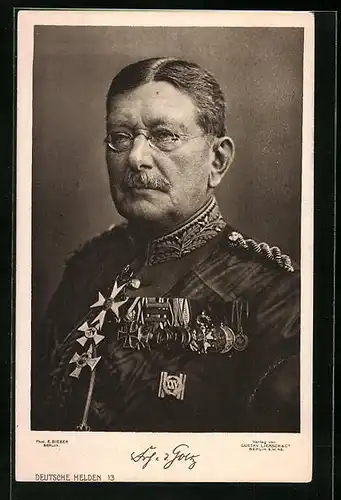 AK Heerführer von der Goltz in reich dekorierter Uniform