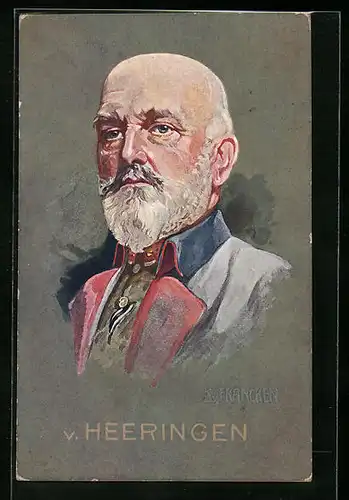 Künstler-AK Heerführer von Heeringen in Uniform