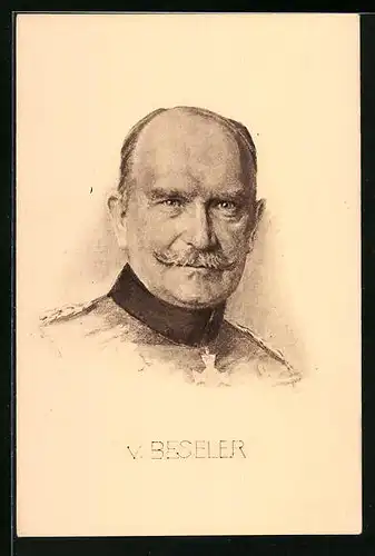 Künstler-AK Heerführer von Beseler in Uniform
