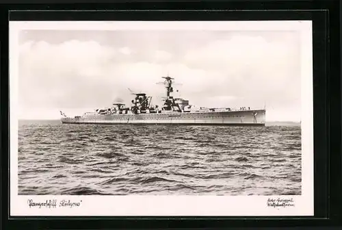 AK Panzerschiff Lützow der Kriegsmarine auf hoher See