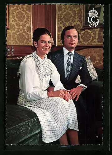 AK König Carl Gustaf und Königin Silvia von Schweden